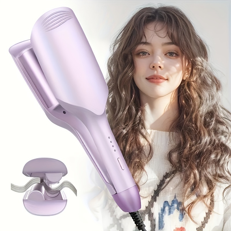 Fer à friser anti-brûlure effet d'ondulation d'eau 32 mm/1,26 pouces pour boucles à grandes vagues-bâton de cheveux facile à coiffer avec 4 températures