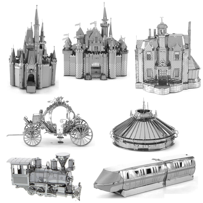 Dream castle building 3D Metal Puzzle pumpkin car locomotive model KITS Assemble Jigsaw Puzzle Toys For Children