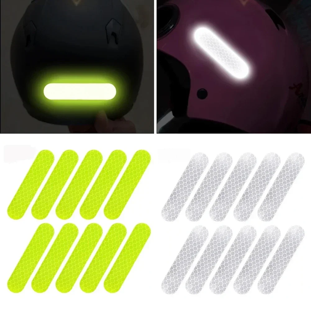 10 Stück Universal--Sicherheitswarnung, reflektierende Aufkleber für Auto, reflektieren alle Lichtquellen, Motorradhelm-Aufkleber, Autoteile