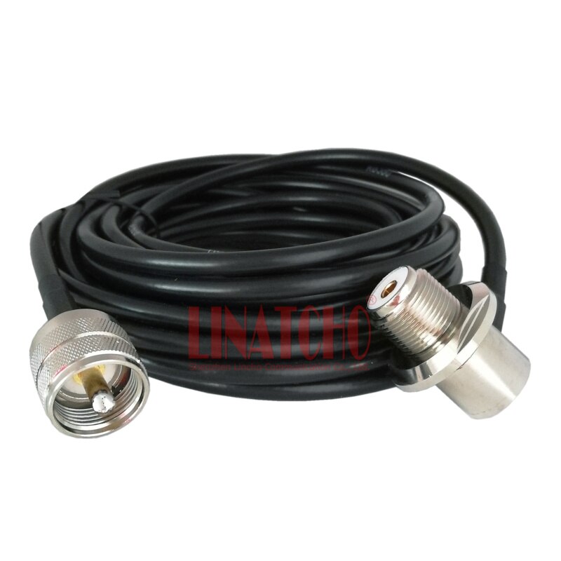 mobile verhical car two way radio antenna PL259 male uhf and SO239 5 meters RG58U copper RF coaxial cable