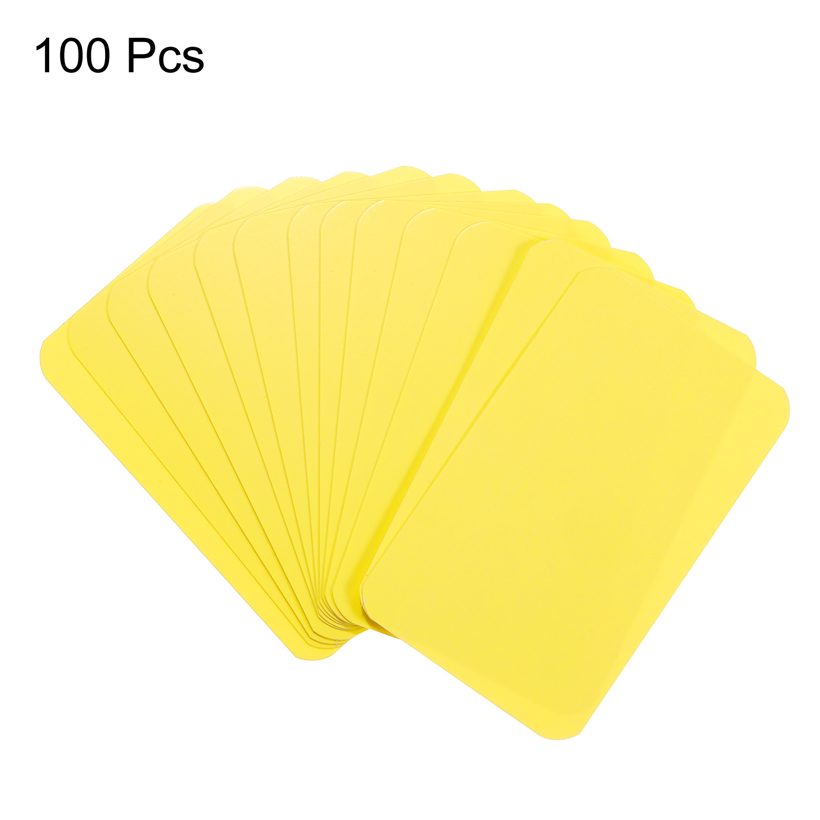 100 Stück 90 x 54 x 0,3 mm Kraftpapier-Karte, blanko, Visitenkarte, Nachricht, Hinweis, Dankeskarte, Schreibkarte, Etikett, Lesezeichen, Lernkarte: Gelb