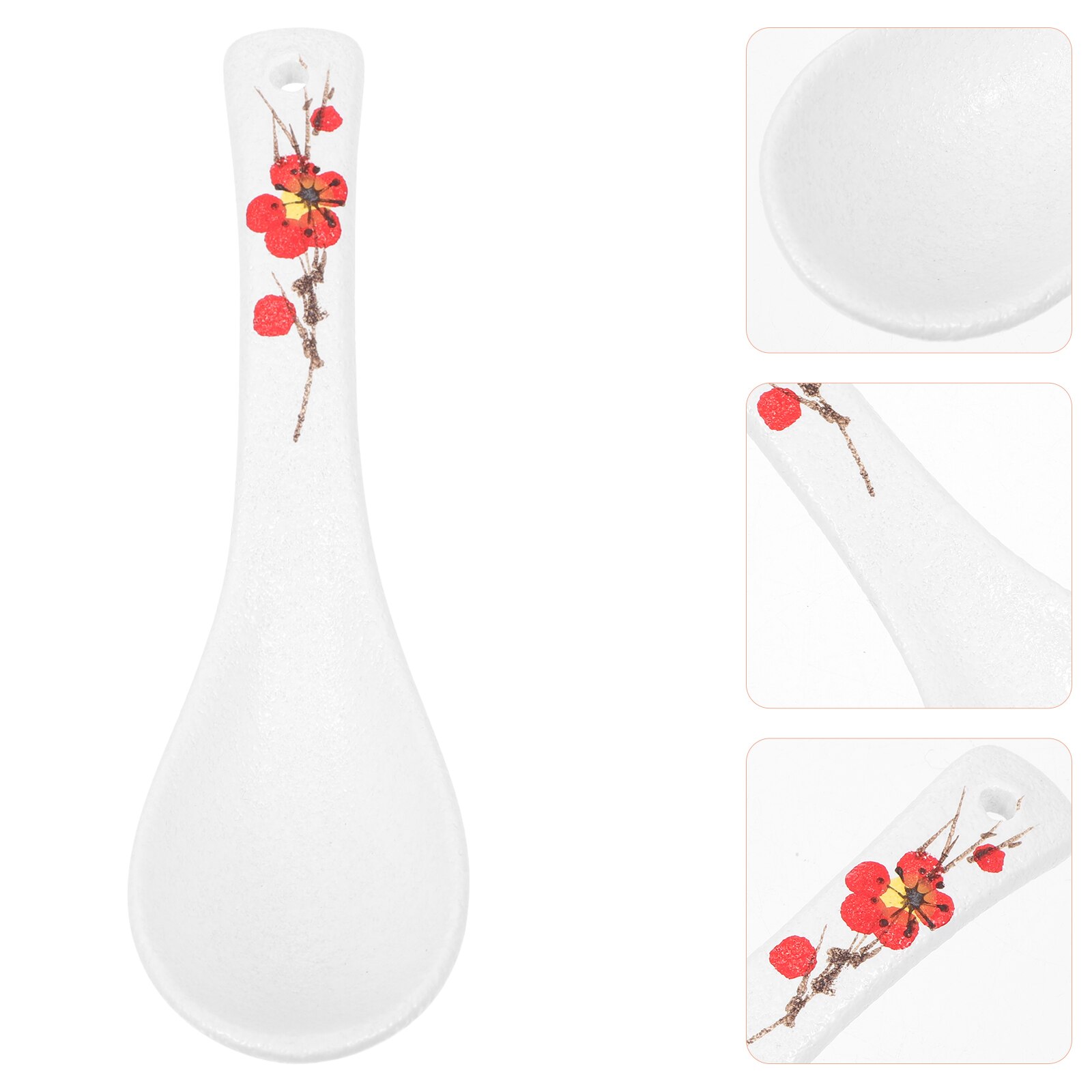 4Pcs Porridge Spoon Restaurant Soup Spoon Practical Dessert Spoon for Restaurant Shop Home