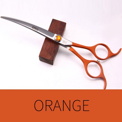 Fenice Professionele 6.5 Inch Pet Gebogen Schaar In Hond Schaar Grooming Knippen Scharen Makas Tijeras: orange