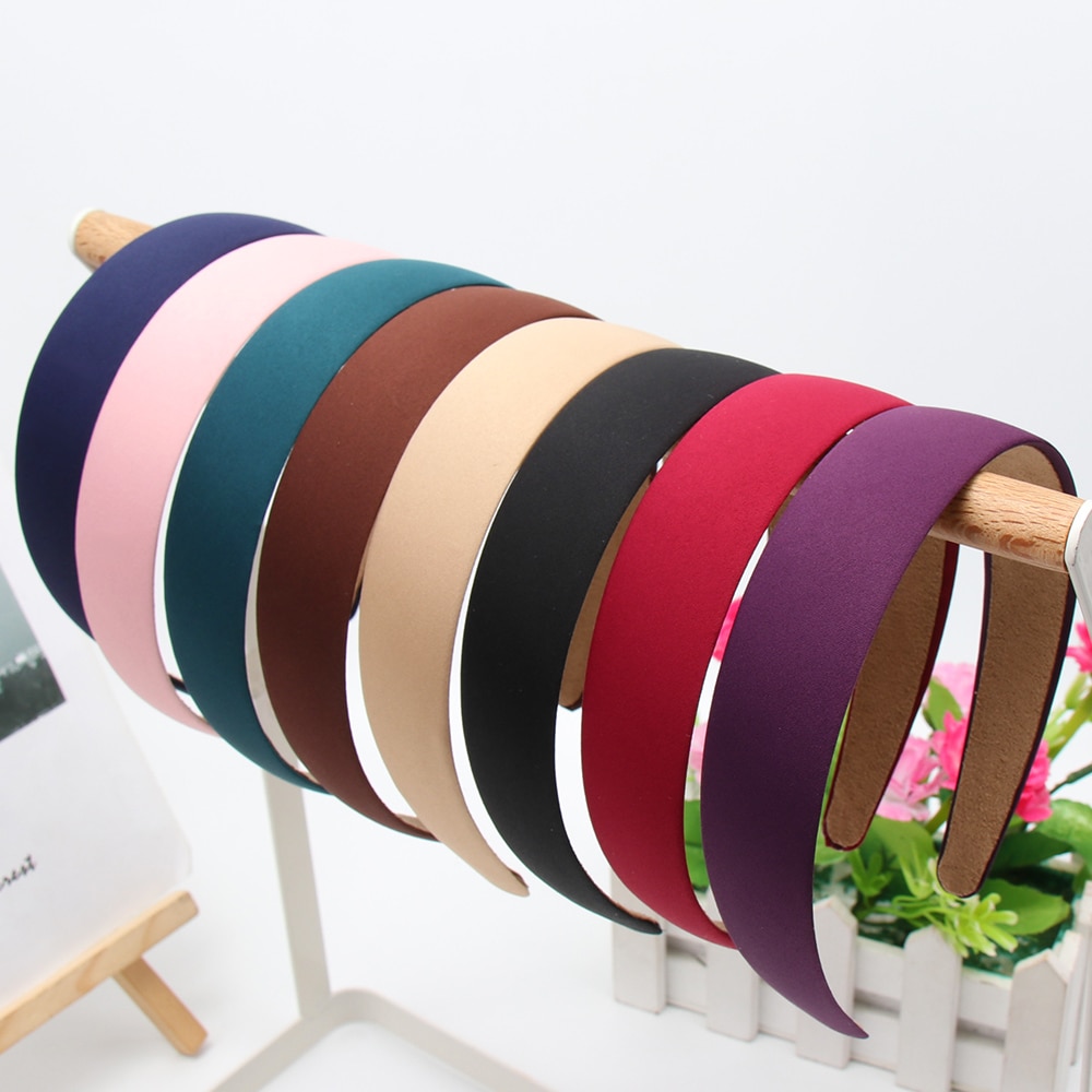 1PC Plastic Canvas Wide Headband Hair Band Headwear Solid Hair Accessories For Women