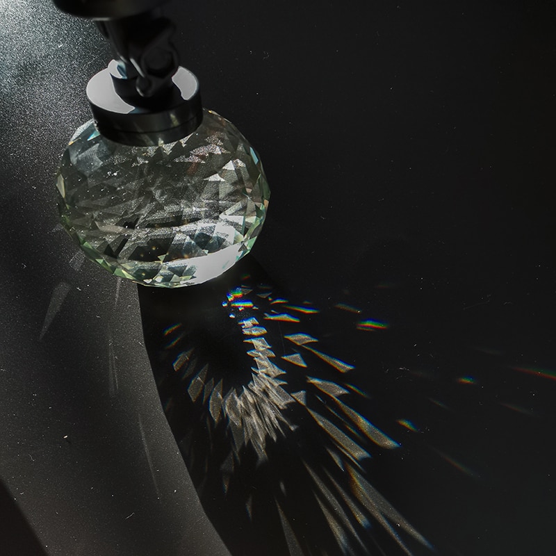 Photography Light Prism Ball with Mini Tripod stand and 1/4 inch Screw Base, Optical Glass Prism Crystal Rainbow Maker