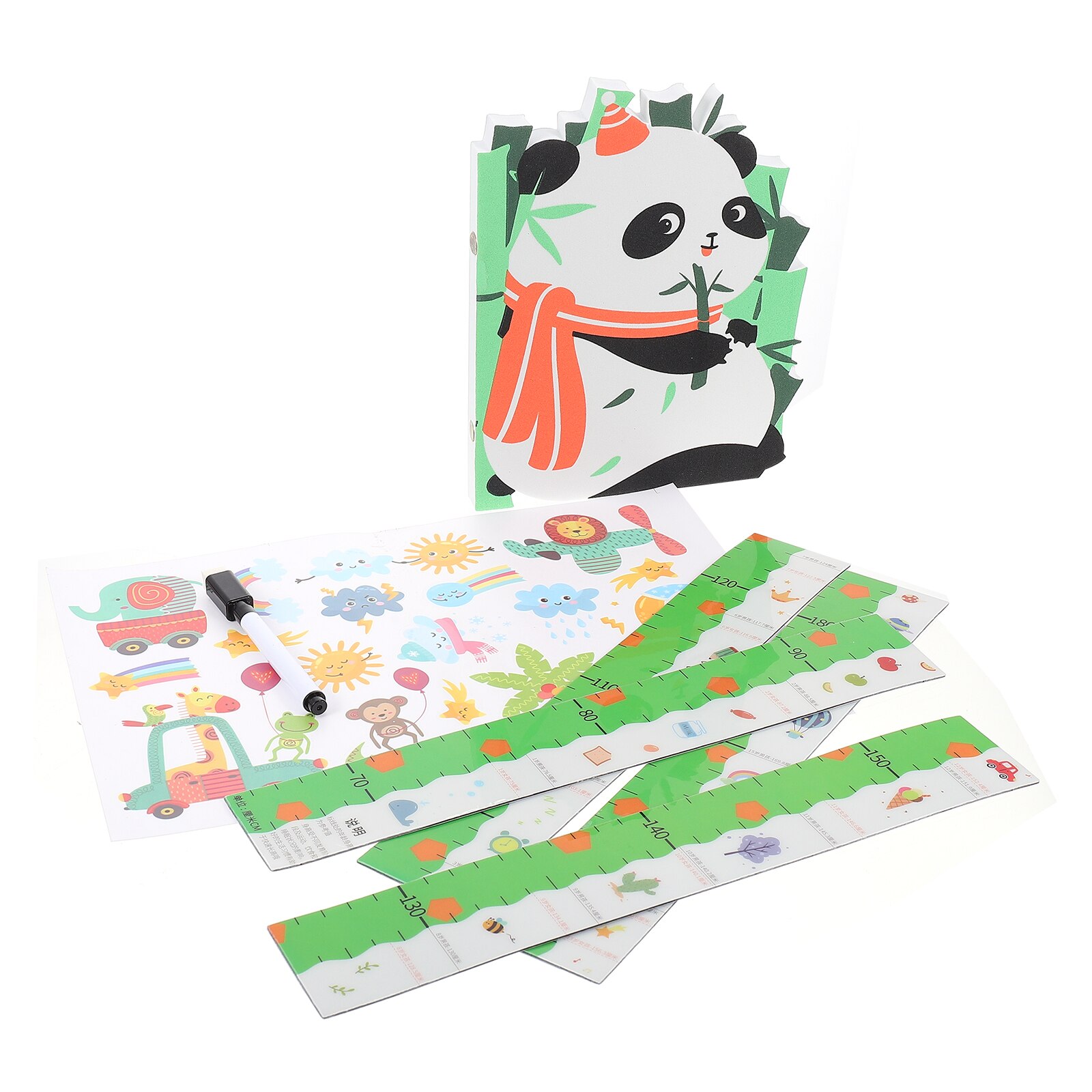 1 Set of Kids Growth Height Chart Kids Height Measuring Sticker Decorative Wall Sticker: Assorted Color 3