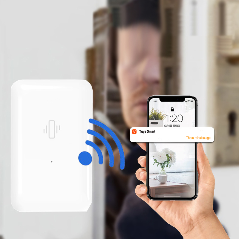 Tuya Zigbee3.0 Home Smart Anti-theft Vibration Sensor Mobile Phone Remote Control Compatible With Alexa Google Home