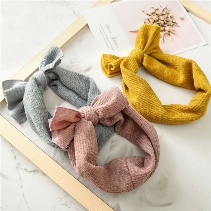Leuke Baby Peuter Meisjes Kids Hoofdbanden Mooie Bunny Konijn Boog Knoop Tulband Hoofddeksels Headwrap Katoen Meisjes Tie Boog Haar Band