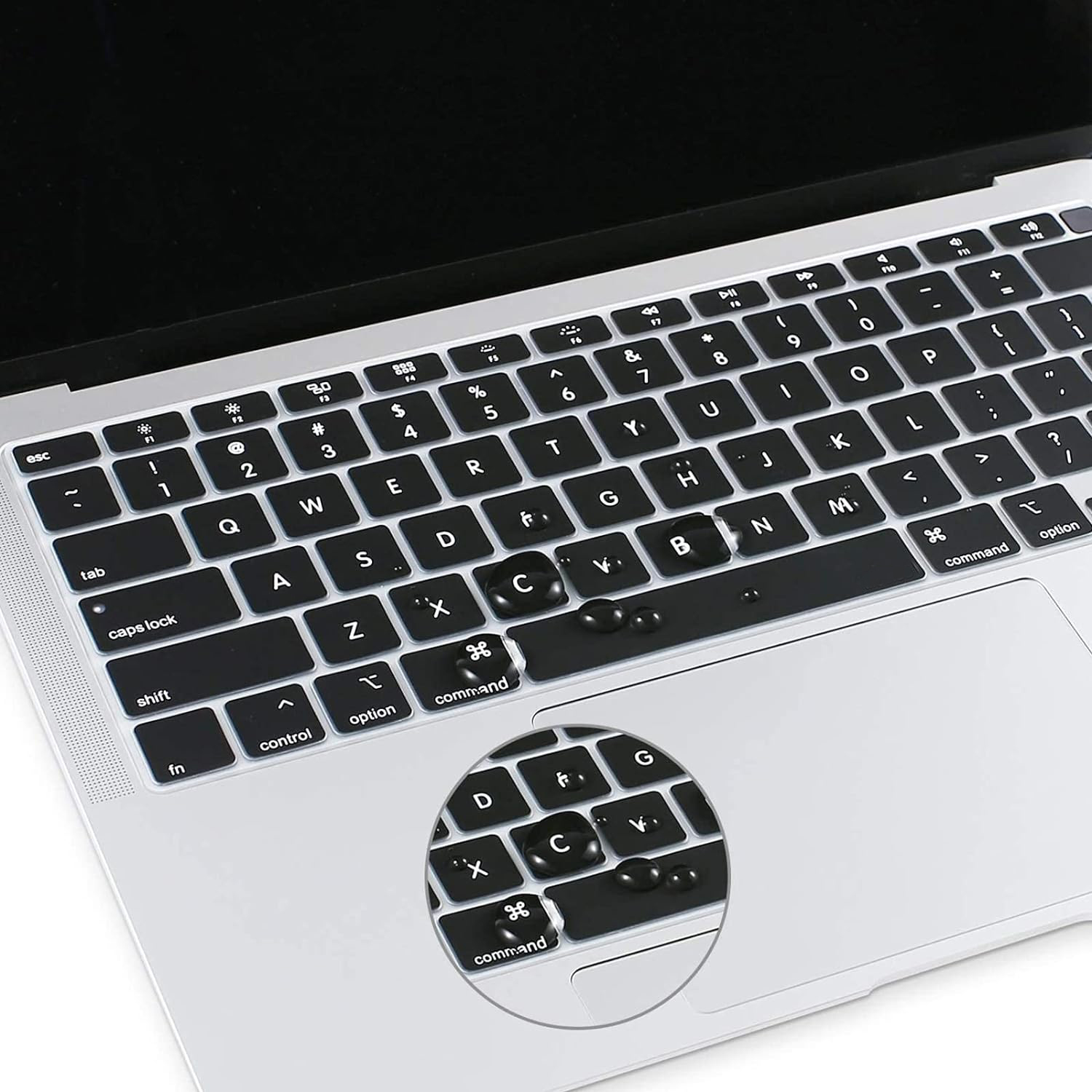 Keyboard Cover For MacBook Air 13 inch Release A2337 M1 A2179 with Touch ID Waterproof Protective Silicone Skin