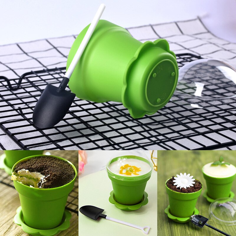 20sets Plastic Pot Cake Pudding Disposable Cups Dessert Fruit Cake Cup For Birthday Wedding Party Pudding Ice Cream Cup With Lid