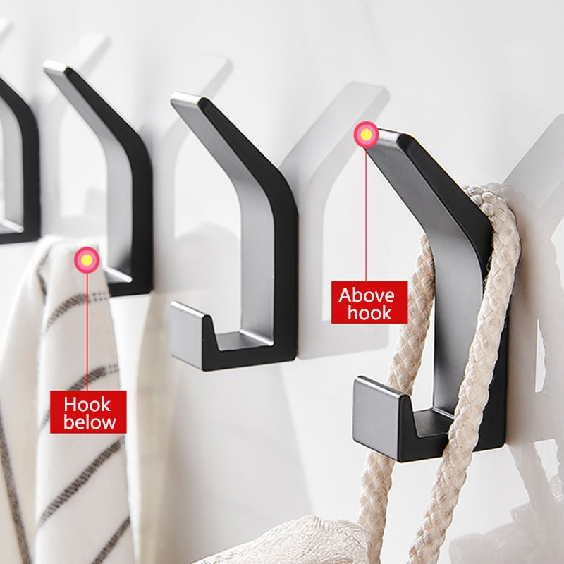 Haken Op De Muur Voor Opknoping Handdoeken Sleutel Kleding Dubbele Haak Rail Gewaad Haak Jas Voor Badkamer Woonkamer Keuken Accessoires