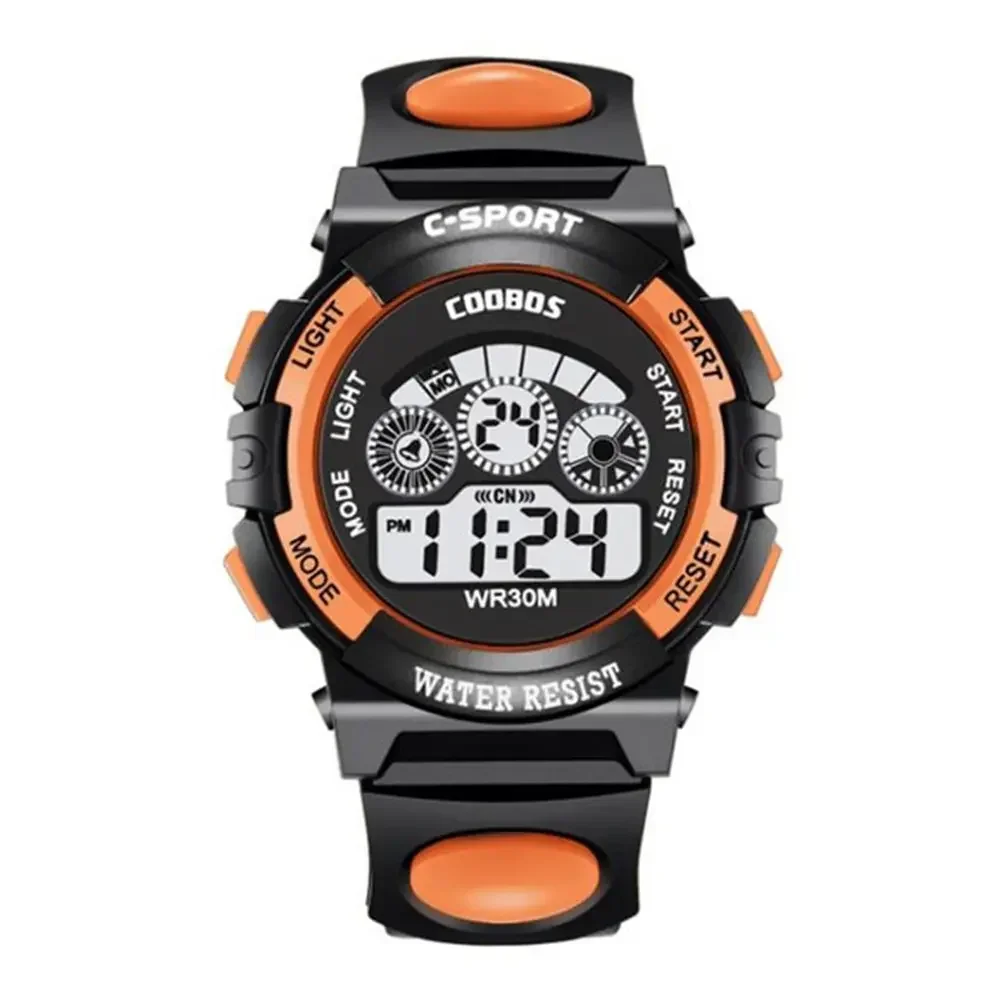 Relojes electrónicos para niños Esfera luminosa Relojes despertadores multifunción impermeables Reloj de pulsera digital LED para niños y niñas: Amarillo claro