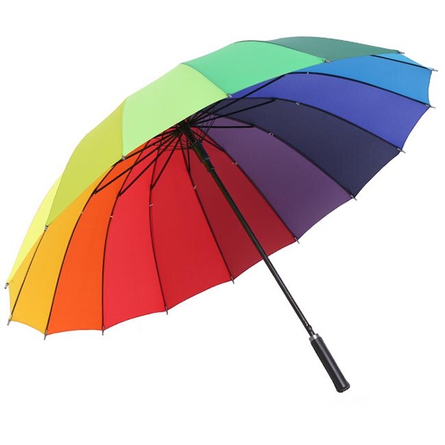 Parapluie demi-automatique pour 1 à 2 personnes, 16K, de luxe, coupe-vent, droit: 6