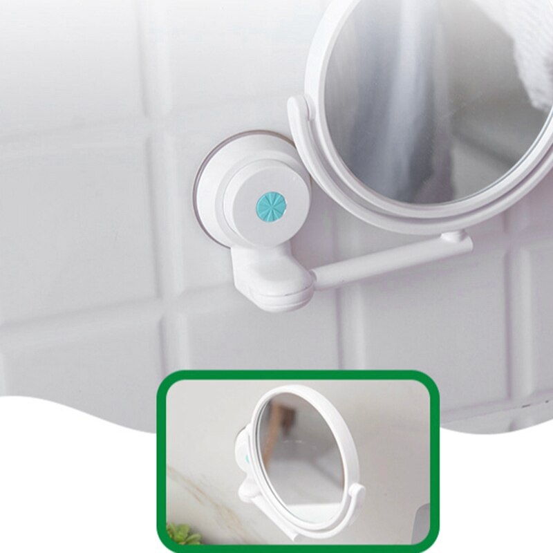 Miroir de salle de bain moderne sans perçage, miroir de maquillage à 2 côtés, miroir de rasage mural à ventouse, bras pliant extensible, accessoires de bain ronds
