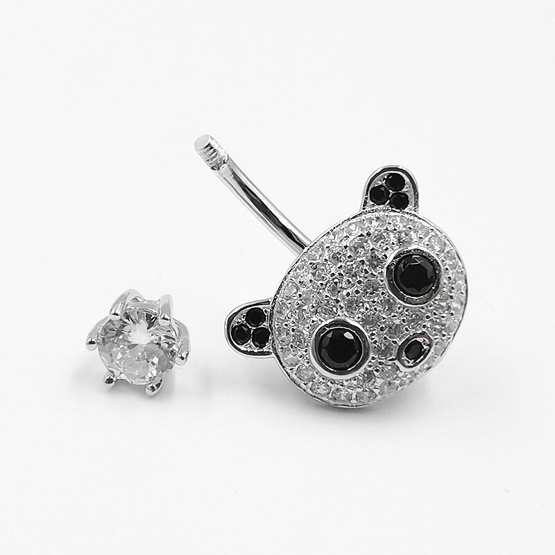 925 sterling silver Belly Bar Ring Cubic Zirconia Belly piercing Sexy navel Piercing Body Jewelry