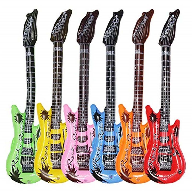 12pcs/set PVC Inflatable Guitar Early Education Children Toys Kids Stage Performance Music Festival Props