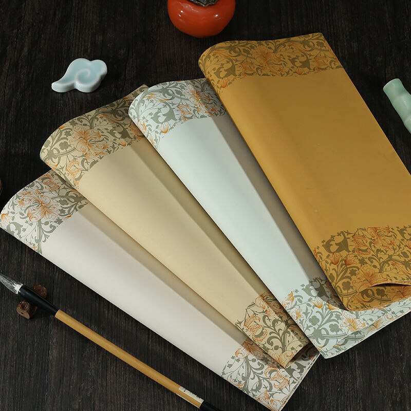 Batik Kalligrafie Papier Half Rijp Xuan Papier Prachtige Patroon Chinese Kalligrafie Papier 10 Vellen Landschap Patroon Xuan Zhi