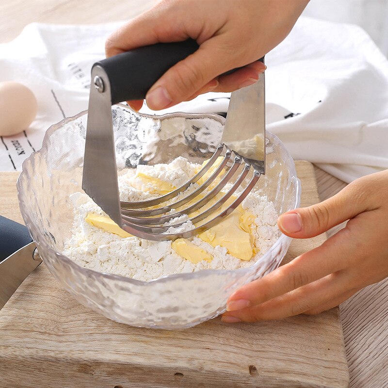 Stainless Steel Dough Blender Pastry Cutter Flour Butter Mixer Pastry Blender With Rubber Handle Biscuit Pizza Cutter Chopper