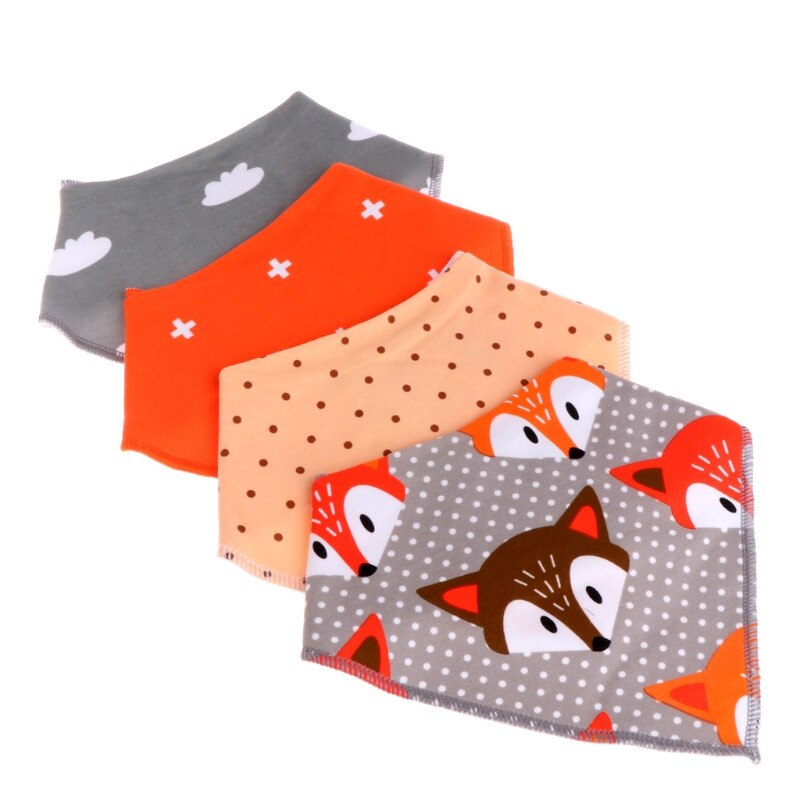 4 stuks baby unisex speeksel handdoek met kwijl driehoek bandana slabbetjes: Blauw