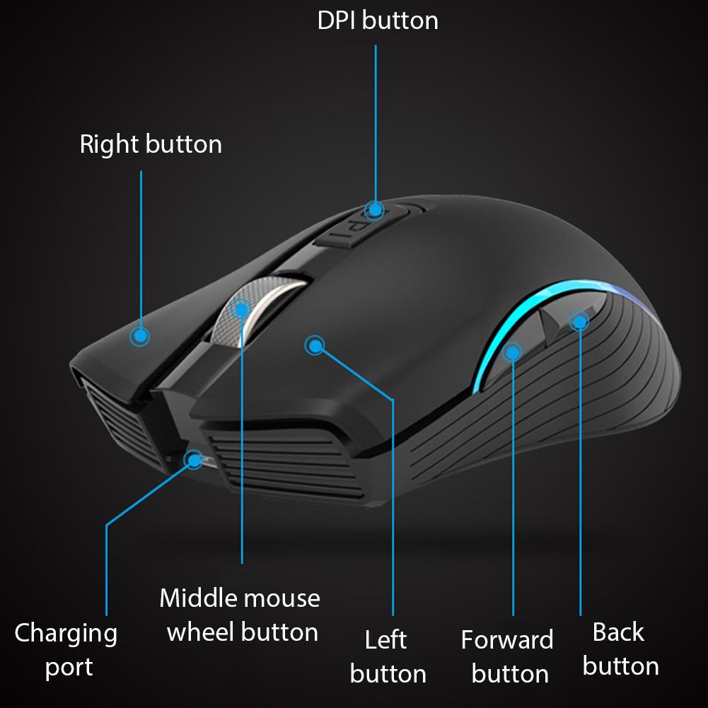 2.4G Wireless Gaming Mouse Ergonomic Durable Charging Cursor Mause Gamer for Laptop Desktop PC Computer Accessories