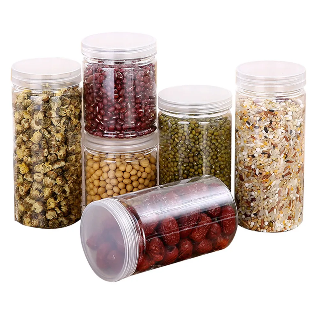 Kitchen Storage Tank Grains Coffee Beans Spice Container Transparent Food Sealed Tank Food-Grade Plastic Keep Fresh Kitchen Tool