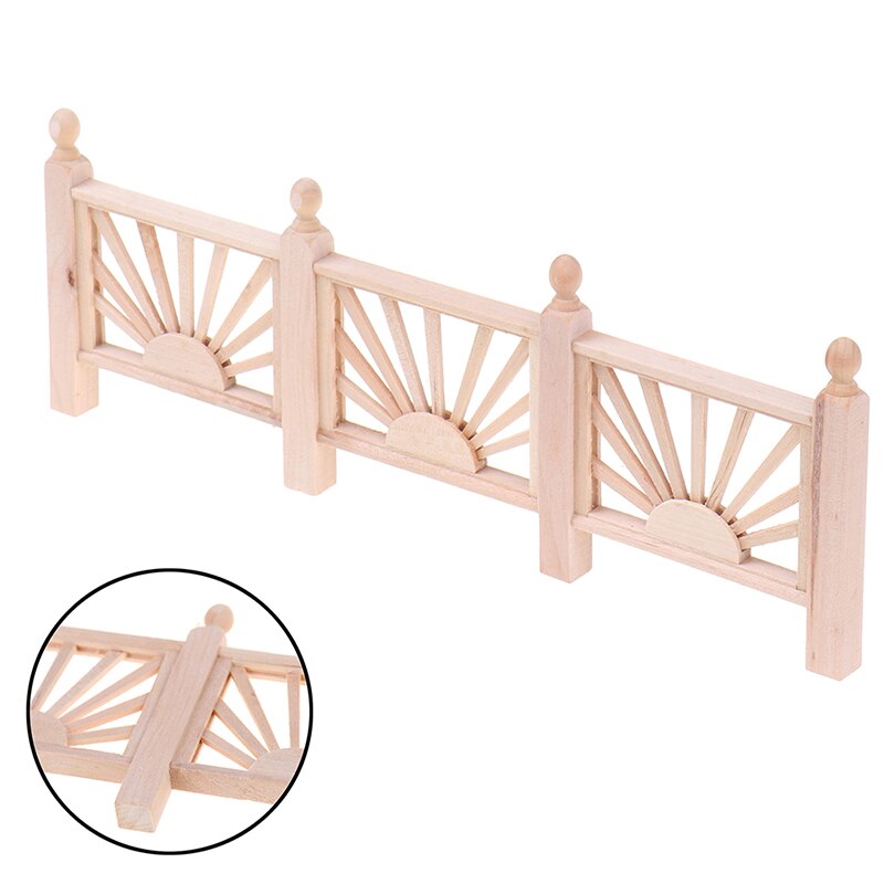 1:12 Doll House Miniature Wooden Guardrail Balustrade Mini Balcony Fence