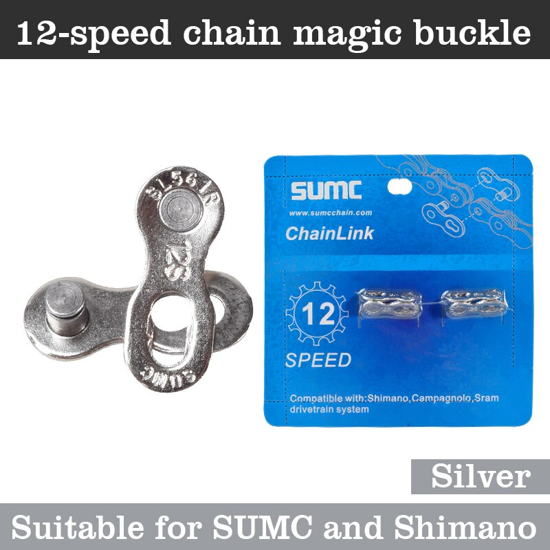 2 Pairs Bike Chain Magic Master Missing Link 6/7/8s 9/10/11/12s Chain Link Connector Bike Quick Magic Buckle Button Master Links: 12s silver