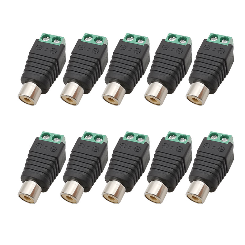 RCA Stecker & RCA Buchse Schraube Terminal Block Adapter RCA AV Audio- Video CCTV Kamera Lautsprecher Draht Kabel Anschlüsse: Weiß