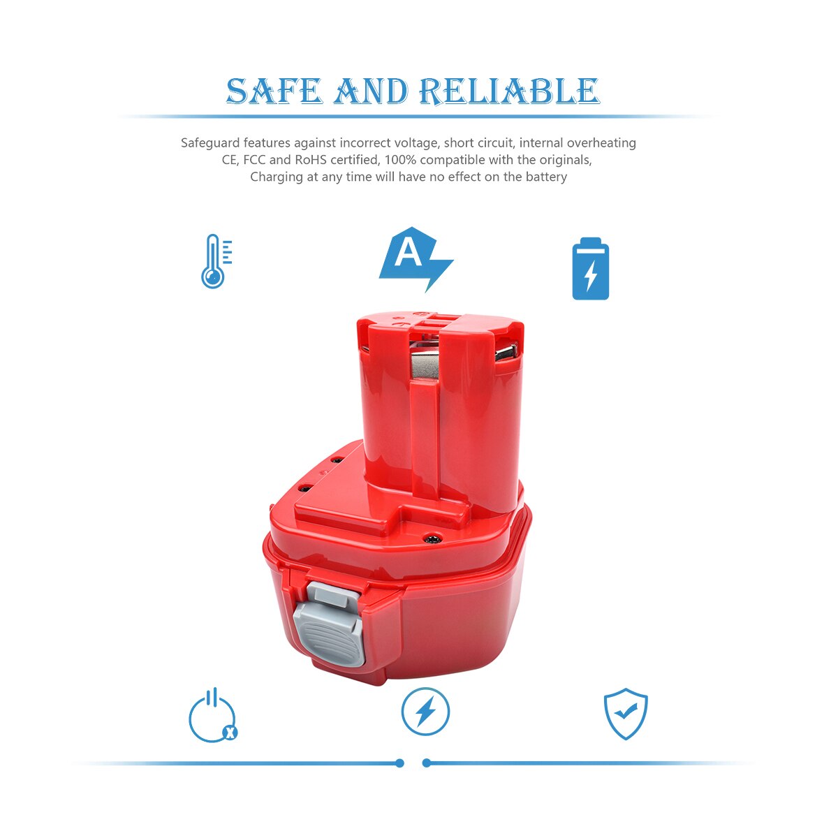 3500mAh Replacement for Makita 9.6V Battery Ni-MH Rechargeable Battery for Makita 9122 9120 6222D 6203D 6260D 6226D 192595-8 L7