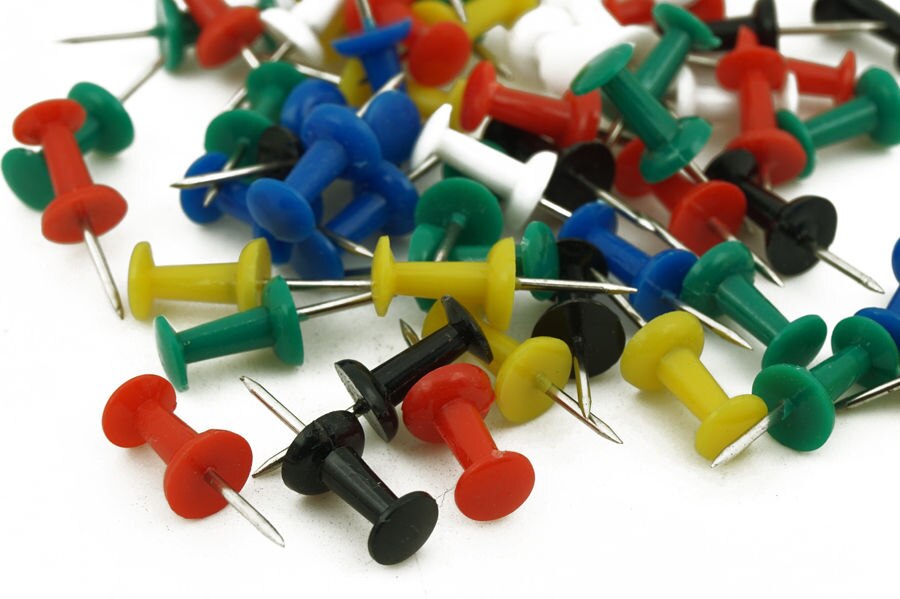30 PCS/Lot Coloured Push Pin Drawing Map Pins Notice Office School