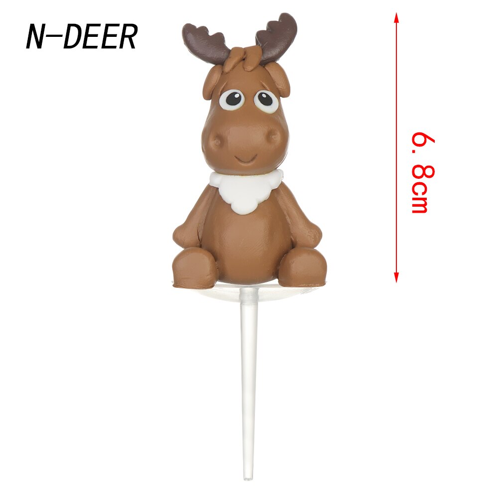 1PC Cartoon Animal Forest Trees Cake Toppers Soft Pottery Picks Cute Safari Jungle Animal DIY Craft Birthday Cake Decor