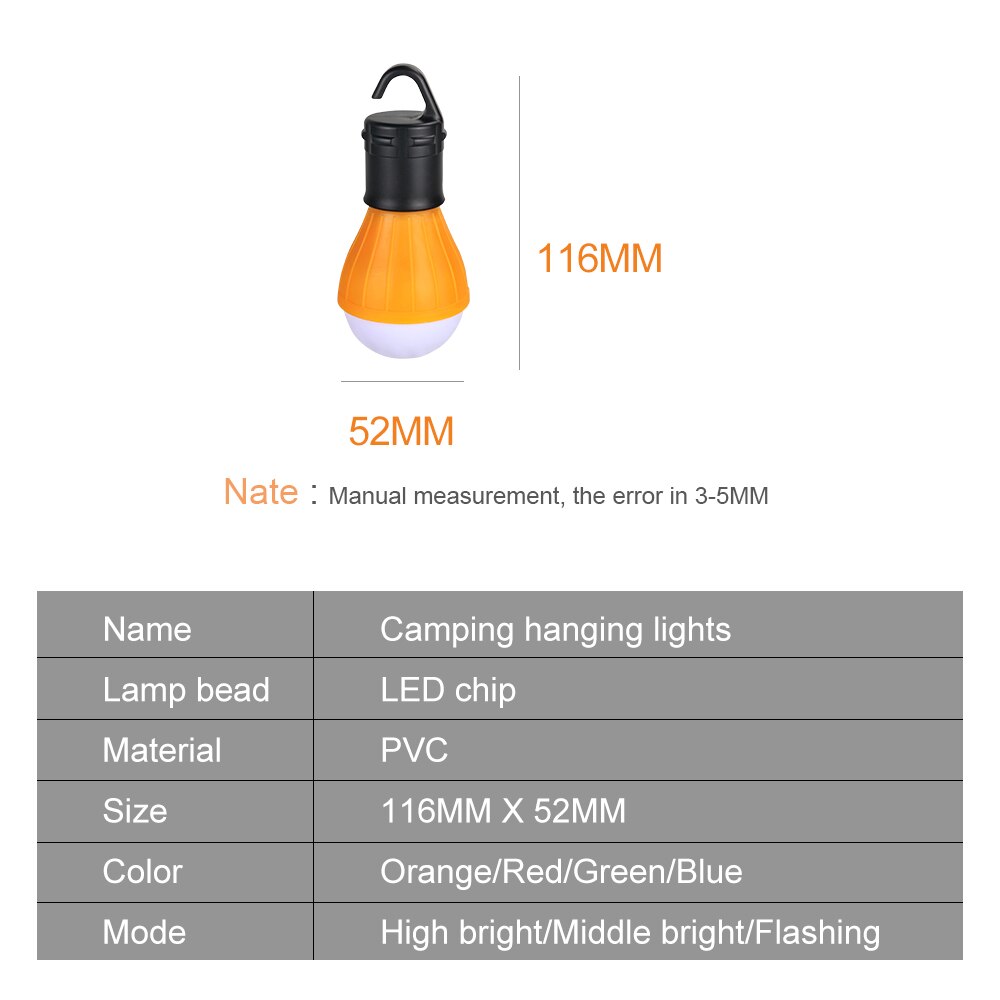Bärbar nödcampingtält mjukt ljus utomhus hängande lyktor glödlampa fiske vit färg lykta vandring energibesparande lampa