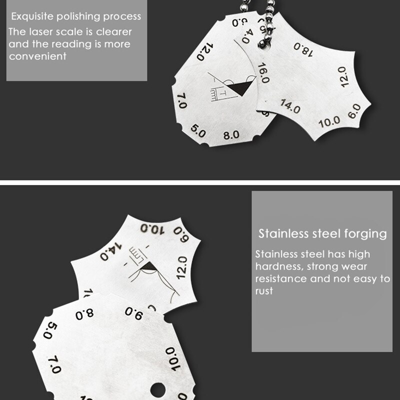 Two-piece Welding Gauge Fillet Weld Tee Joint Welding Throat Depth Leg Length Gauge Ruler weld leg depth gauge /