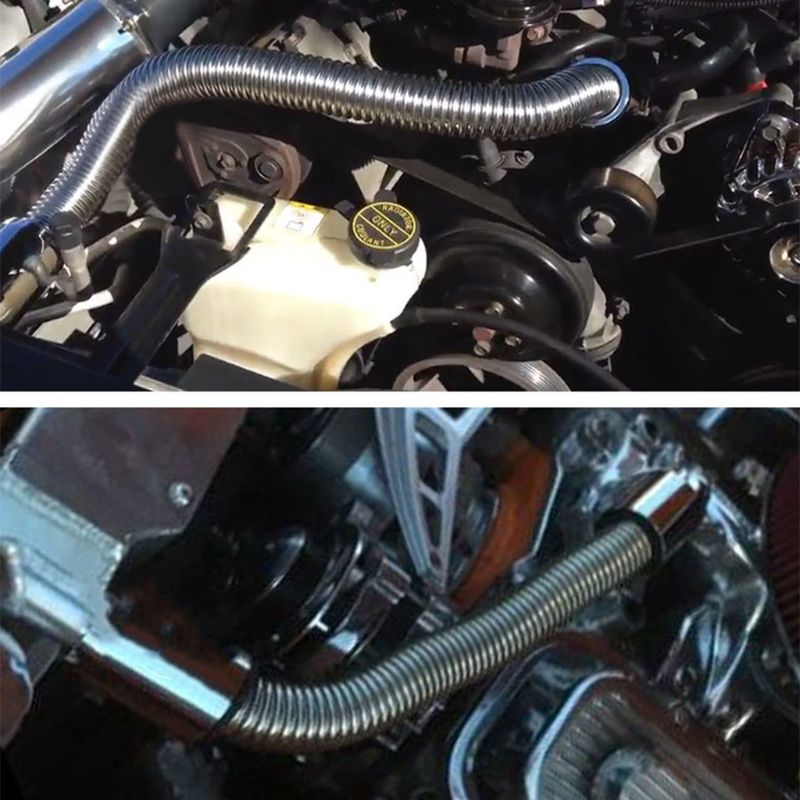 Universal Flexible upper/lower car radiator hose kit and stainless steel with chrome-plated cap