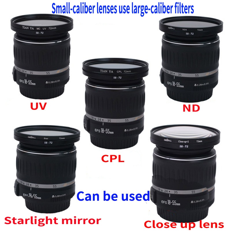 37-40,5mm 37-43mm 37-49mm 37-52mm 43-58mm 43-49mm46-58mm 40,5-58mm Objektiv Schritt hoch Nieder Ring Filter Alle Kamera Adapter einstellen