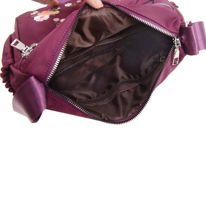 Casual Waterproof Oxford Shoulder Bags For Women Mother Crossbody Embroidered Handbag Purse Female Messenger Bag