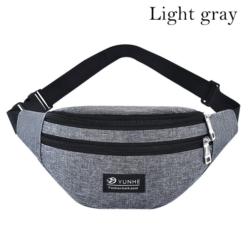 Mannen Vrouwen Nylon Taille Packs Sling Tassen Crossbody Outdoor Sport Schouder Borst Dagelijks Picknick Canvas Messenger Pack Bag Bolsa: light grey2