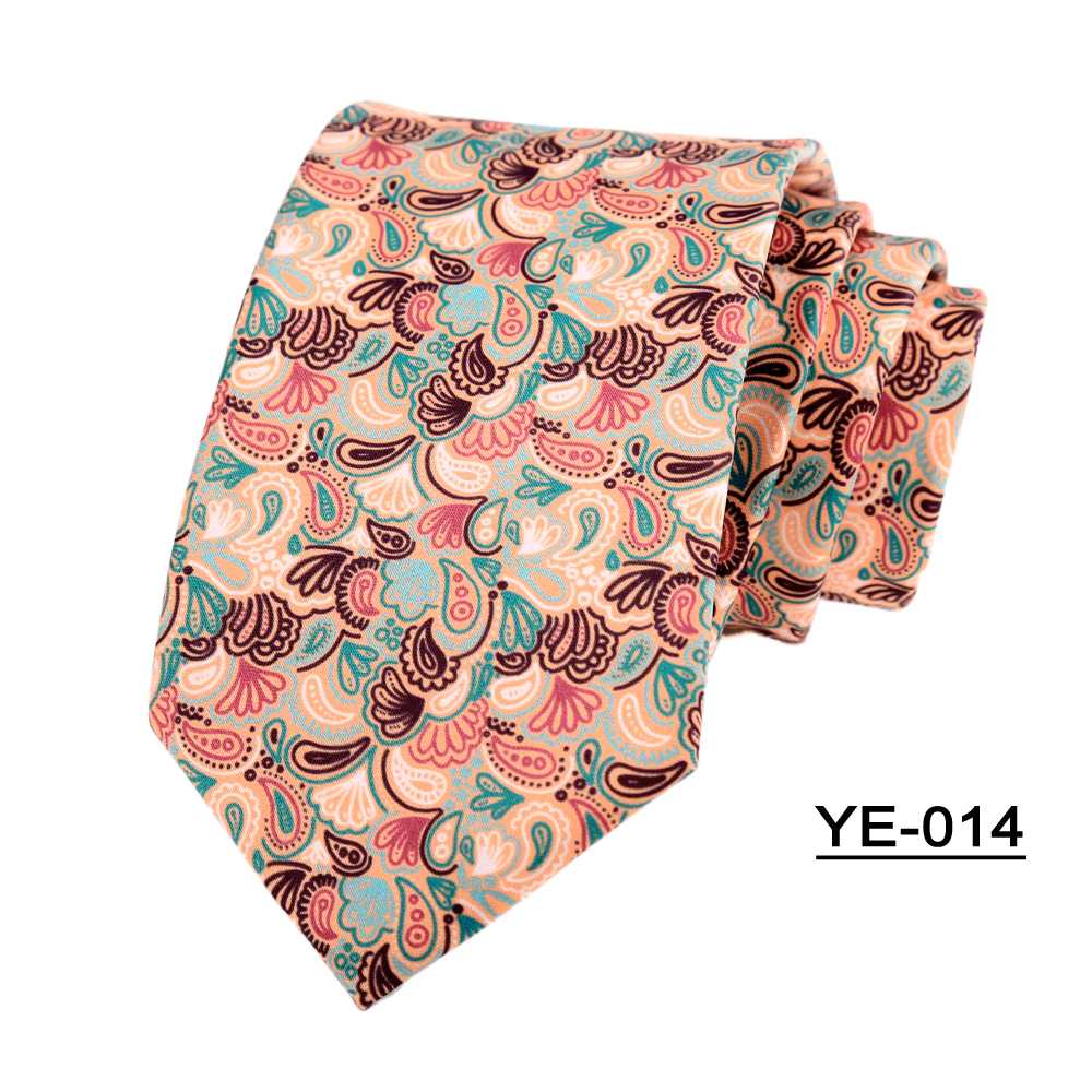 Corbata para hombre de 8CM, patrones de estampado, corbatas clásicas para hombre, novio, tacto manual, poliéster, Floral, accesorios de boda de negocios: Oro