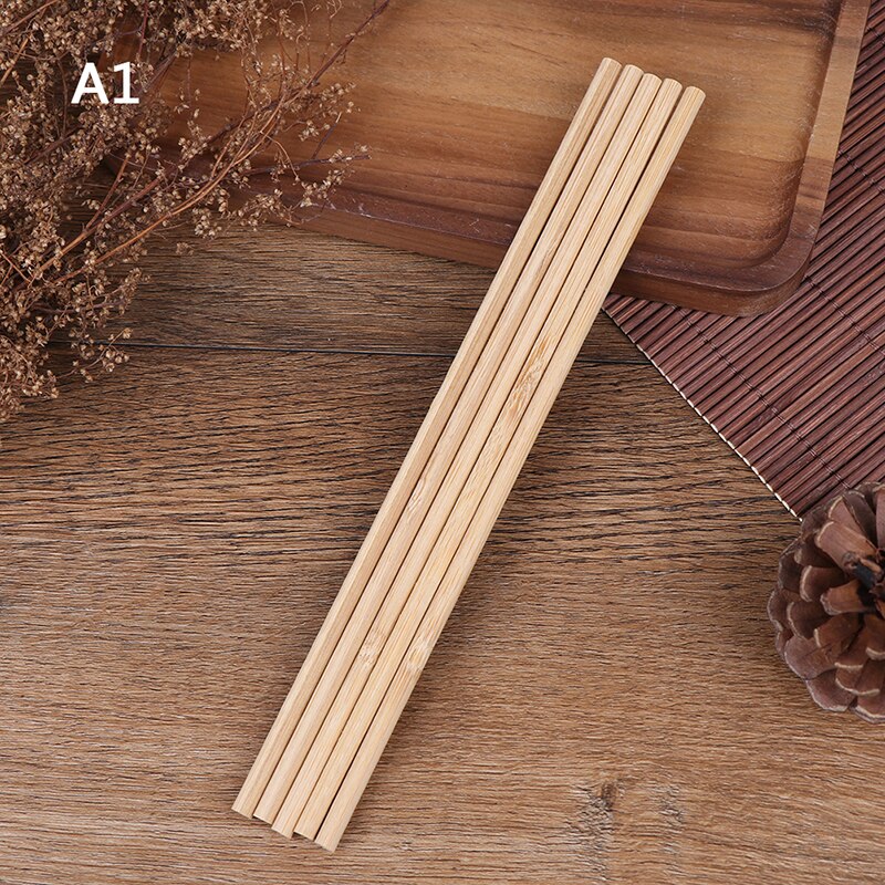 5 stk/sæt bambus sugerør genanvendeligt sugerør 20cm økologiske bambus sugerør naturligt træ sugerør til fest fødselsdag bryllup bar værktøj: A1
