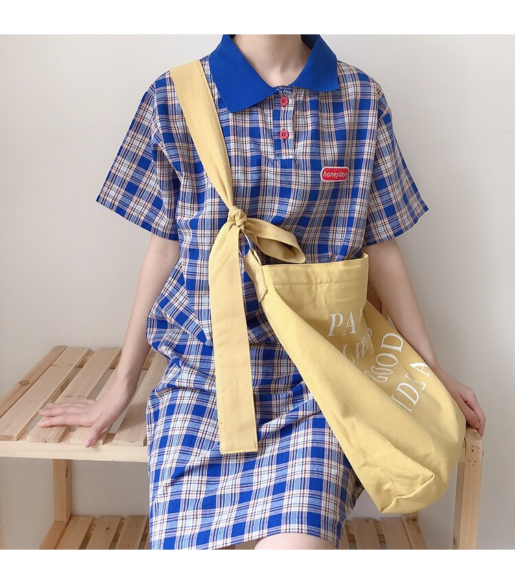 Dames Canvas Tas Vrouwelijke Eenvoudige Engels Brief Afdrukken Schoudertas Womenlarge Capaciteit Crossbody Tas Student Strap Boek Tas