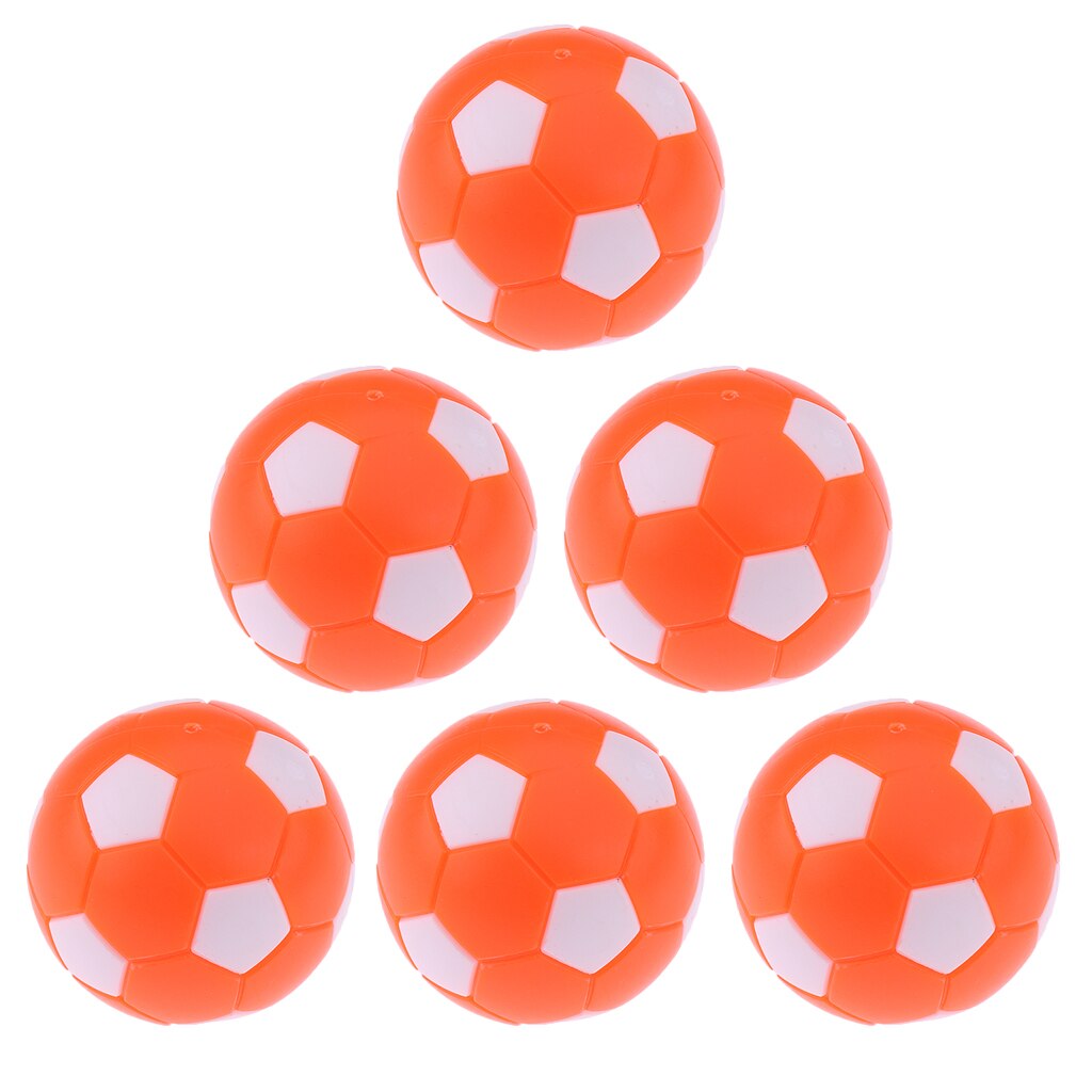 6 stykker 36mm bordfodbold bordfodbold bordfodbold holdbare erstatningskugler: Orange