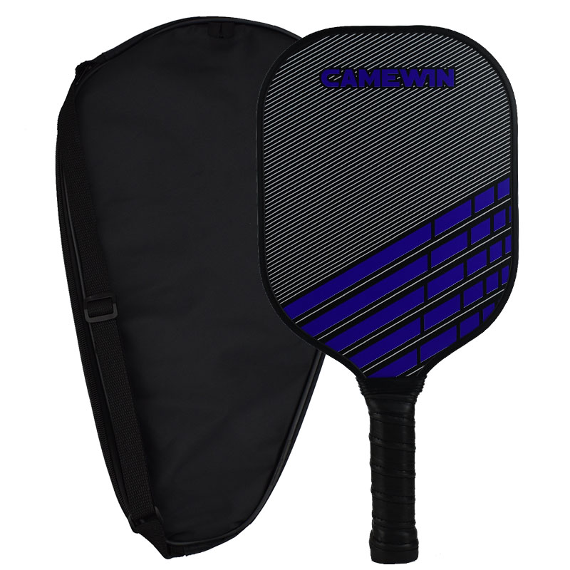 Graphite Blue Pickleball Racket With Polymer Honeycomb Composite Core Low Profile Edge Bundle Indoor Outdoor: PADDLEwithCOVER