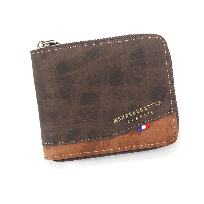 Luxe Mannen Portefeuilles Mode Kaarthouder Portemonnee Multifunctionele Lederen Portemonnee Minimalistische Voor Mannelijke Rits Portemonnee Met Card Wallet: F