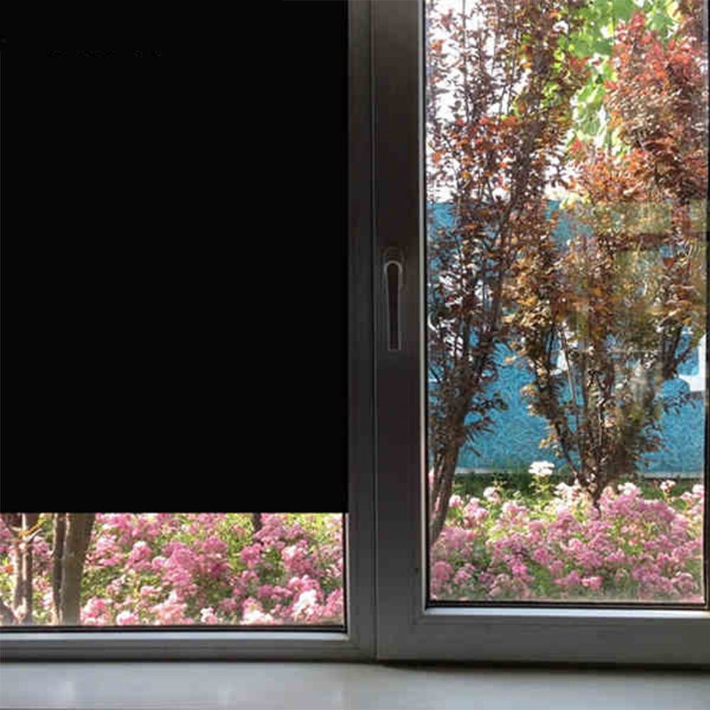 Sunice 0% vlt uigennemsigtig sort vinduesfilm bil hjemmekontor glas klistermærke sun control anti-uv sticker privatlivsbeskyttende film