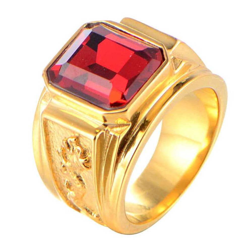 Shengmei Vintage CZ Zirkonium Stone Lichtmetalen Ring voor Mannen Mode Punk Stijl Man Ringen Bijoux mannen Sieraden