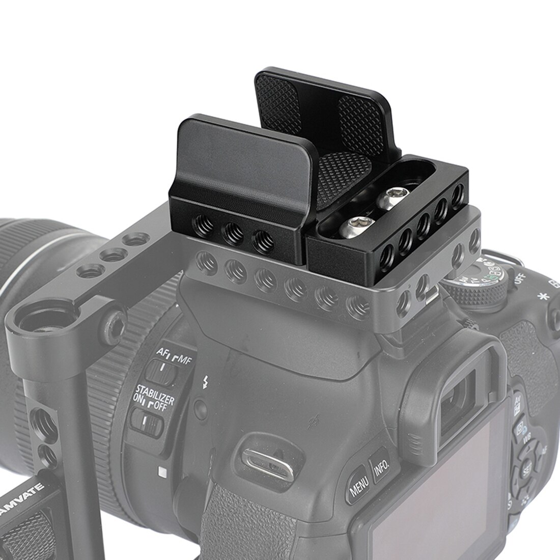 Universele Houten Juiste Grip Links Handvat Met 1/4 &quot;-20 Montage Groef Voor Dslr Camera Cage Rig Dv Video stand Support System