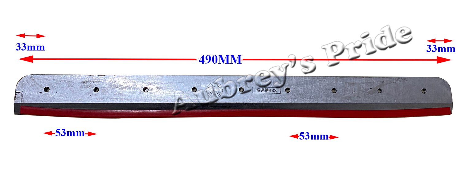 Estilo antigo a3 tamanho 490mm 1pc lâmina + 2 pçs base vermelha almofada YG-858 substituído lâmina de aço para pilha papel ream guilhotina máquina cortador