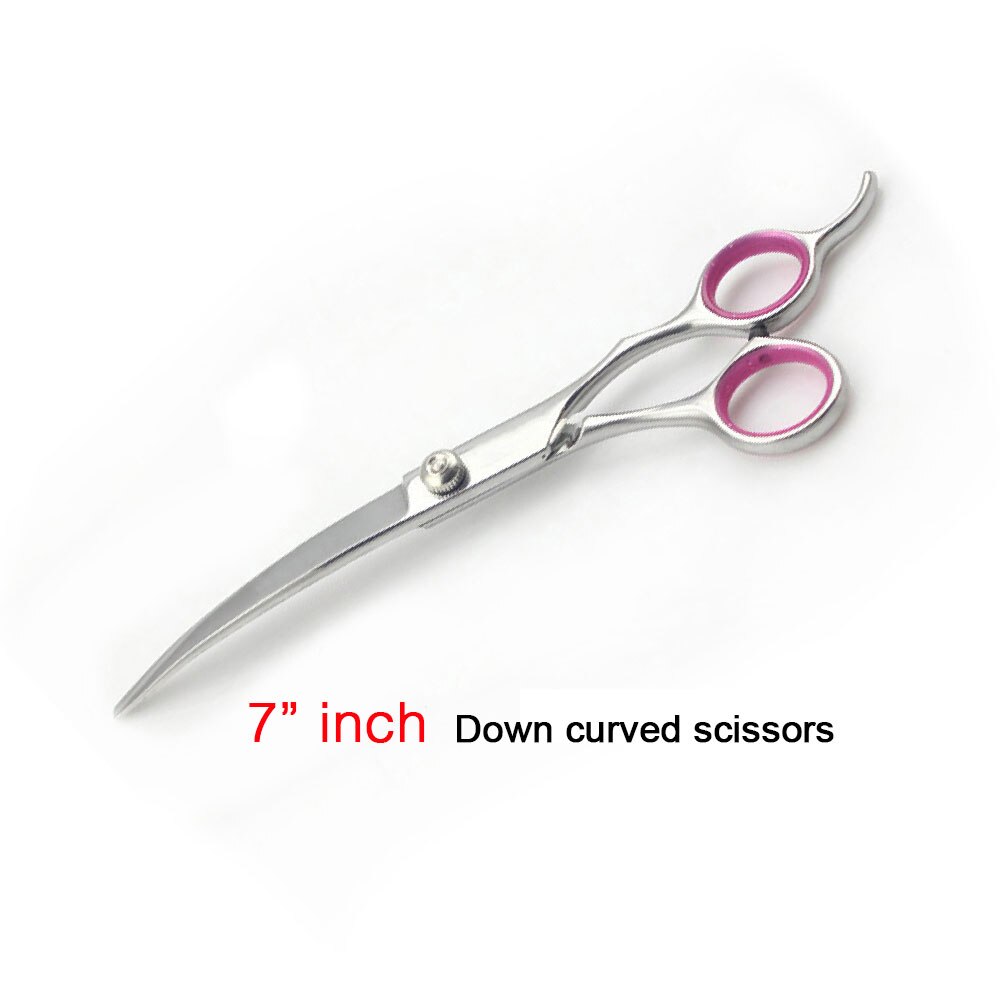 6" 7'' Stainless Steel Pet Gromming Curved Blade Scissors Dog Cat Cutting Hair Scissors Barber Up Curved / Down Curved Scissors: 7