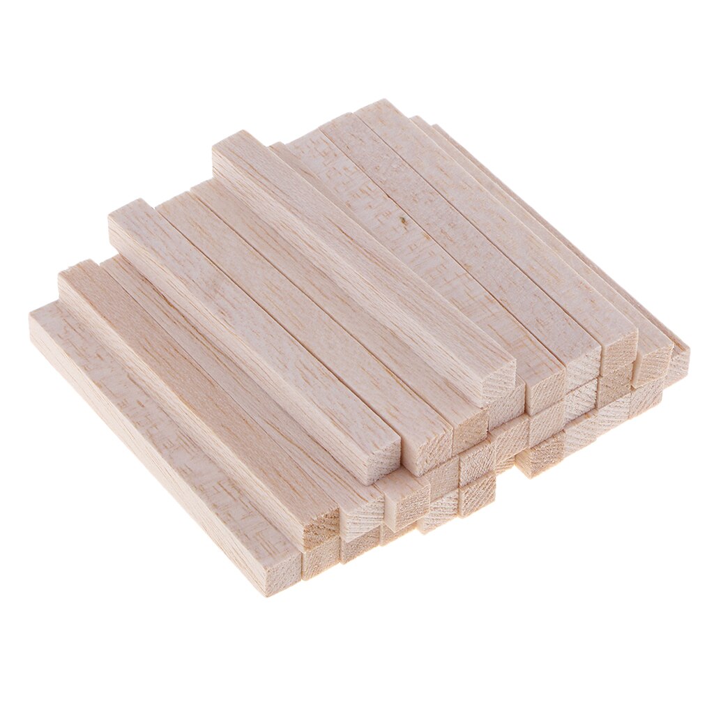 Bâton de Balsa carré inachevé, bloc de tige en bois pour enfants, fabrication d&#39;ornements artisanaux DIY 50/80/100/130/150mm