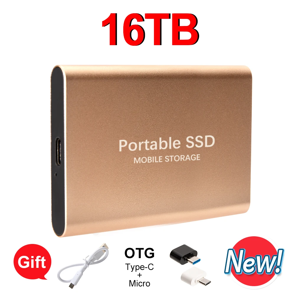 Högpresterande bärbar ssd 8tb, 16tb usb 3.2 typ-c extern ssd-enhet kompatibel för mac pc android: Djupblå